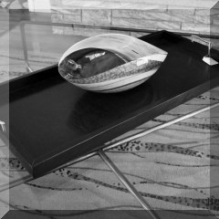 D48. Painted wood tray 35”wx18”d - $48